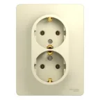                  GLOSSA Розетка двойная с заземлением в сборе бежевая
               