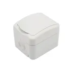 Розетка одноместная Mini OG IP54, с заземлением, о/у, белая