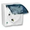 15 Aqua Розетка 2Р+Е Schuko со шторками с крышкой полупр. IP54 16А 250В винтовой зажим S15A белый