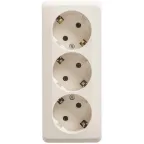                  ЭТЮД Розетка тройная наружная с заземлением без шторок 16А 250B кремовый
               