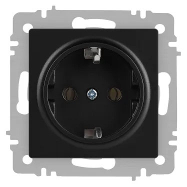 Розетка Intro Accent 6-202-05 2P+E Schuko, 16А-250В, IP20, СУ, антрацит