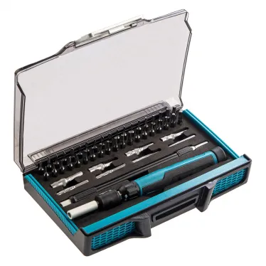 Отвертка-реверс для точн. раб., 48 пред., PH + PZ + SL + HEX + Torx + TT, CrMo, 2к рукоятка