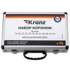 Набор коронок Bimetal (14, 20, 22, 25, 30, 35, 40, 51, 60, 64, 67), 16 предметов, металлический кейс