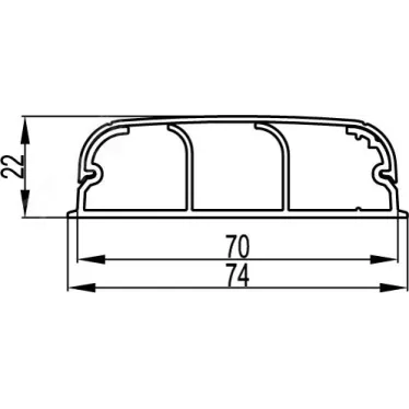 Кабель-канал 70х22 плинтусный треxсекционный с крышкой IN-Liner FRONT