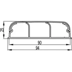 Кабель-канал 90x25 плинтусный треxсекционный с крышкой IN-Liner FRONT