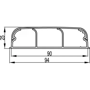 Кабель-канал 90x25 плинтусный треxсекционный с крышкой IN-Liner FRONT