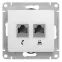 GLOSSA Розетка телефон/компьютер RJ11+RJ45 категория 5е в рамку белая