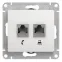 GLOSSA Розетка телефон/компьютер RJ11+RJ45 категория 5е в рамку белая