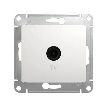 GLOSSA Розетка телевизионная TV одиночная в рамку 1дБ белая