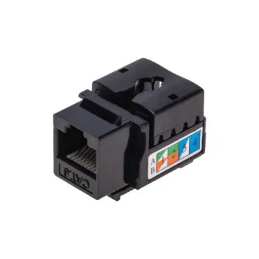 Модуль Keystone Jack RJ-45(8P8C) UTP неэкранированный CAT 6 тип 90град черный