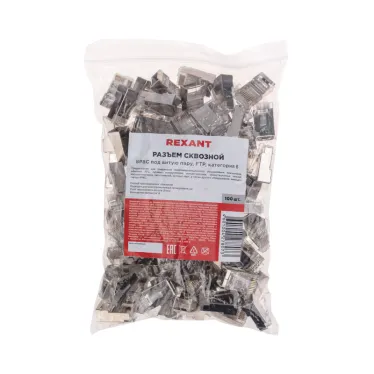 Разъем cквозной FTP RJ-45(8P8C) CAT6 уп