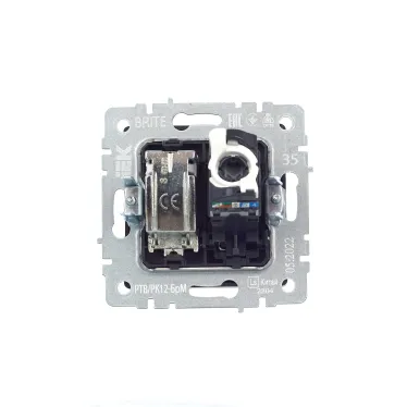BRITE Розетка двойная TV+RJ45 кат.5E РТВ/РК12-БрМ маренго