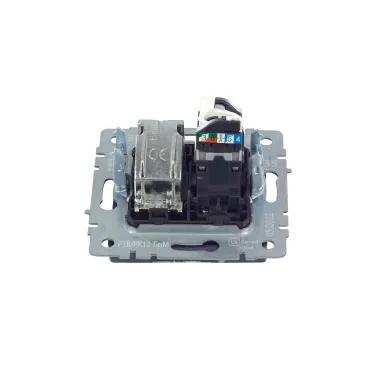 BRITE Розетка двойная TV+RJ45 кат.5E РТВ/РК12-БрМ маренго