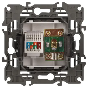 Розетка RJ45+TV, Эра Elegance, алюминий, 14-3110-03