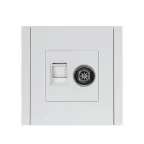 FORTE@PIANO Розетка двойная TV+RJ45 кат.6 FP237 белый IEK