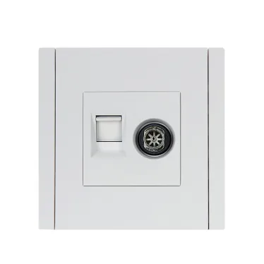 FORTE@PIANO Розетка двойная TV+RJ45 кат.6 FP237 белый IEK