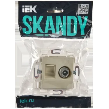 SKANDY Розетка двойная TV+RJ45 кат.6E SK-A15B бежевый IEK