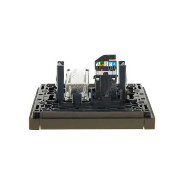 FORTE@PIANO Розетка двойная TV+RJ45 кат.5E FP336 серый IEK