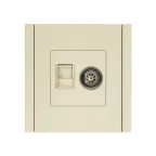 FORTE@PIANO Розетка двойная TV+RJ45 кат.6 FP437 ваниль IEK