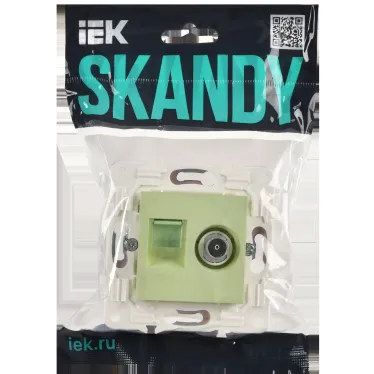 SKANDY Розетка двойная TV+RJ45 кат.6E SK-A15G мятный IEK