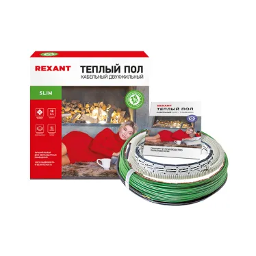 Теплый пол Slim RNB -70-1250 (1250Вт/70м/ S обогрева, м2: 6,5-8,5) (двухжильный), REXANT