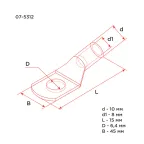 Наконечник медный луженый ТМЛ 25–6–8 (25кв мм - 6мм) ГОСТ 7386-80 (в упак. 5 шт.), REXANT