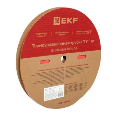 Трубка термоусаживаемая ТУТ нг 12/6 красная рулон PROxima