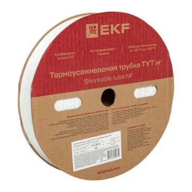 Трубка термоусаживаемая ТУТ нг 30/15 белая рулон PROxima
