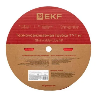 Трубка термоусаживаемая ТУТ нг 10/5 красная рулон PROxima