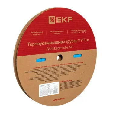 Трубка термоусаживаемая ТУТ нг 12/6 синяя рулон PROxima