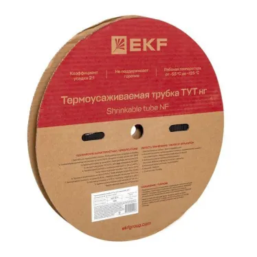 Трубка термоусаживаемая ТУТ нг 12/6 черная рулон PROxima