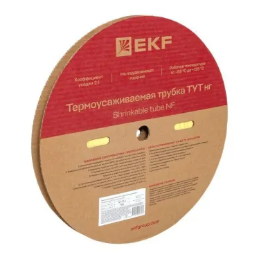 Трубка термоусаживаемая ТУТ нг 12/6 желтая рулон PROxima