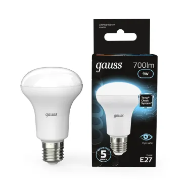 Лампа светодиодная LED 9 Вт 700 лм 4100К грибок R63 нейтральный E27 AC 220В Black Gauss