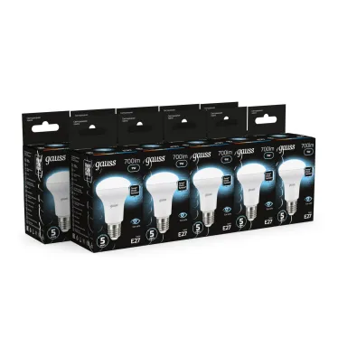 Лампа светодиодная LED 9 Вт 700 лм 4100К грибок R63 нейтральный E27 AC 220В Black Gauss