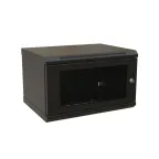 Шкаф настенный 19-дюймовый 19'' 6U 367x600х450мм металлическая передняя дверь с замком черный RAL 9004 WRline''