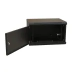 Шкаф настенный 19-дюймовый 19'' 6U 367x600х450мм металлическая передняя дверь с замком черный RAL 9004 WRline''