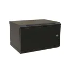 Шкаф настенный 19-дюймовый 19'' 6U 367x600х450мм металлическая передняя дверь с замком черный RAL 9004 WRline''