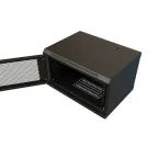 Шкаф настенный 19-дюймовый 19'' 6U 367x600х450мм металлическая передняя дверь с замком черный RAL 9004 WRline''