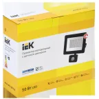 Прожектор СДО 06-50Д светодиодный черный с ДД IP54 6500K IEK