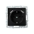BRITE Розетка с заземлением с защитными шторками 16А с USB A+A 2,1А РЮш10-1-БрЧ черный