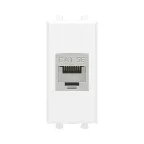 Avanti Компьютерная розетка RJ-45 без шторки модульная кат.5е экранированная Белое облако 1 модуль