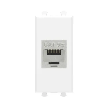 Avanti Компьютерная розетка RJ-45 без шторки модульная кат.5е экранированная Белое облако 1 модуль