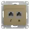 GLOSSA Розетка телефон/компьютер RJ11+RJ45 категория 5е в рамку титан