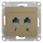 GLOSSA Розетка телефон/компьютер RJ11+RJ45 категория 5е в рамку титан