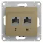GLOSSA Розетка телефон/компьютер RJ11+RJ45 категория 5е в рамку титан