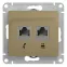GLOSSA Розетка телефон/компьютер RJ11+RJ45 категория 5е в рамку титан