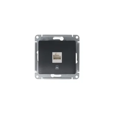 GLOSSA Розетка компьютерная RJ45 категория 5E антрацит в рамку