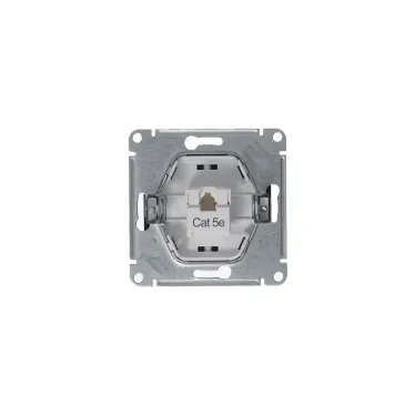 GLOSSA Розетка компьютерная RJ45 категория 5E антрацит в рамку