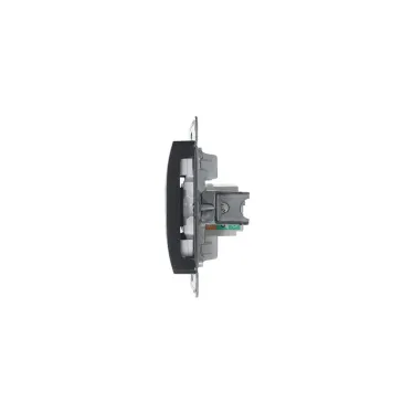 GLOSSA Розетка компьютерная RJ45 категория 5E антрацит в рамку