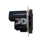 BRITE Розетка с заземлением с защитными шторками 16А с USB A+A 2,1А РЮш10-1-БрТБ бронза